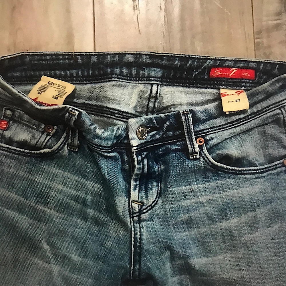 Seven 7 Flare Jeans Light Wash Blue Size 25 New